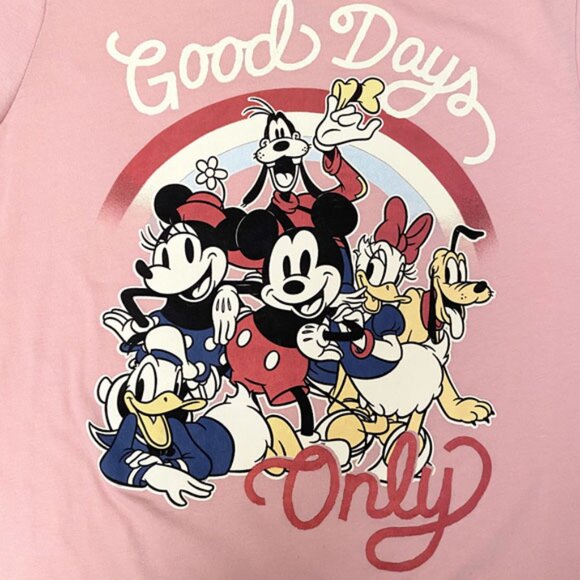 NWT Disney Mickey & Friends Light Dusty Pink T-Shirt With Screen Print Size S - Picture 3 of 8